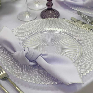 Platos de Cristal Transparente para Alquiler con Patrón Exquisito, Vajilla de Alta Gama para Decoración de Bodas al Aire Libre, Venta al por Mayor - Product Image 6