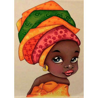 Meian Groothandel Afrikaanse Vrouw Ronde 5d Diy Diamant Schilderen Kinderen Speelgoed Canvas Poster