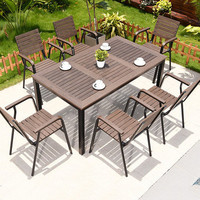 Offre Spéciale Moderne Conception Imperméable À L'eau En Plein Air Meubles En Plastique Bois Patio Jardin Table En Plein Air
