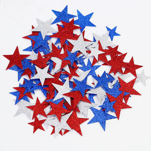 Autocollants en mousse en forme d'étoile pailletée patriotique, 50 pièces, rouge, bleu, argent, autocollants en mousse <span class=keywords><strong>EVA</strong></span> en forme d'étoile, décoration murale, artisanat, fournitures artistiques - Product Image 6