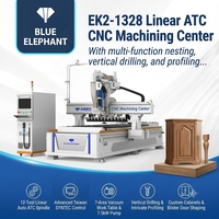 Máquina de Alta Eficiencia para Fabricación de Muebles de Panel 1328 1325, Centro de Mecanizado CNC Lineal ATC con Dispositivo de Empuje para Trabajos en Madera