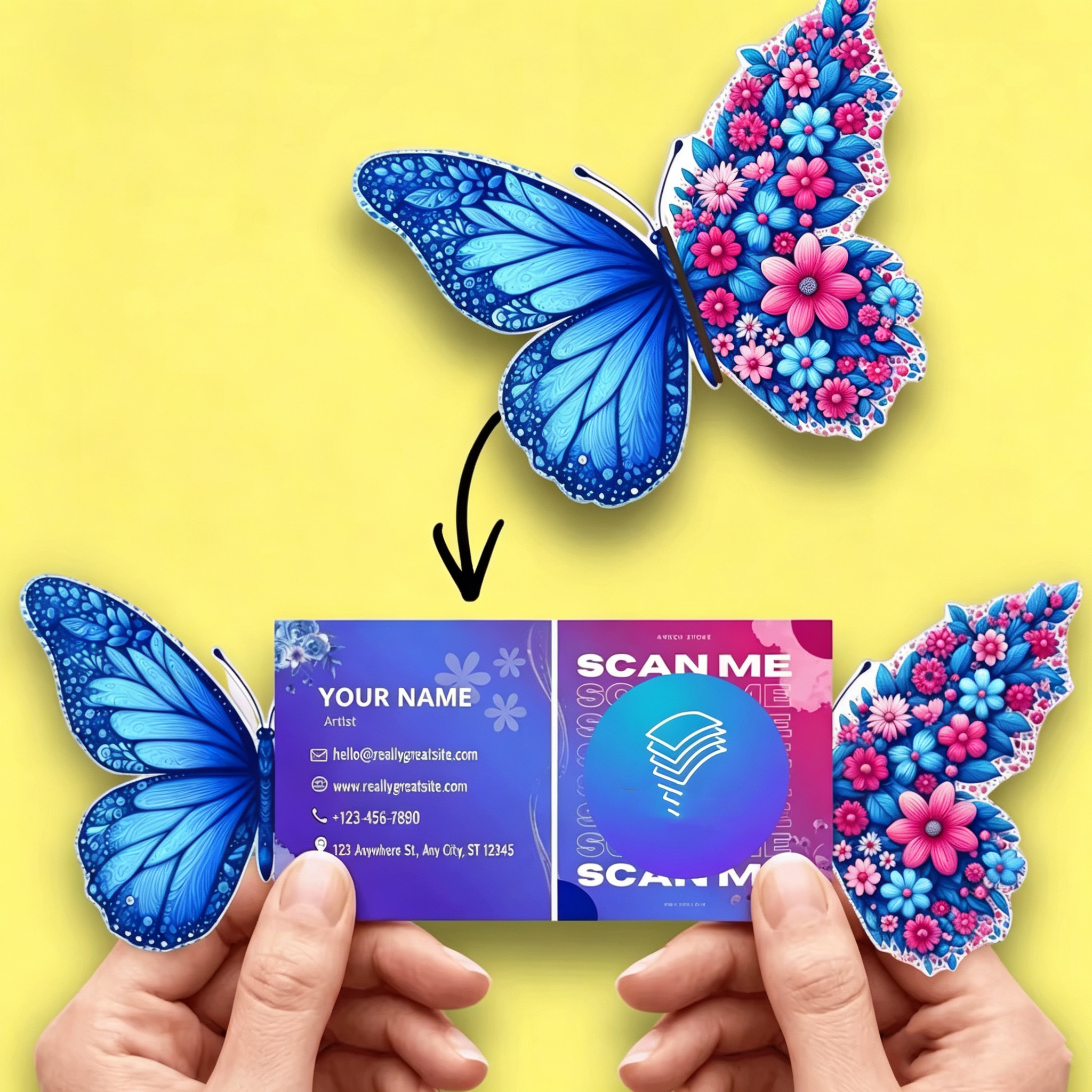 Butterfly Shape Die-cut Folding Card
