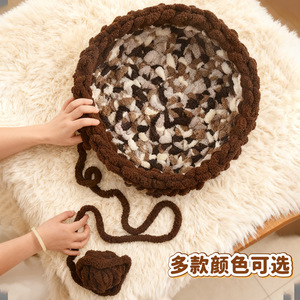 Cama redonda hecha a mano para gatos, cama cálida de invierno para mascotas, para gatos pequeños, uso en las cuatro estaciones - Product Image 4