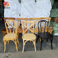 Chaises de banquet empilables en bois lisse pour événements, chaises de salle à manger à dossier en X, chaises à dossier croisé pour mariages