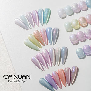 Caixuan-esmalte de uñas con lámpara UV Led, esmalte de Gel de ojo de gato, velo de perlas en 24 colores, 1kg, 2021 - Product Image 2