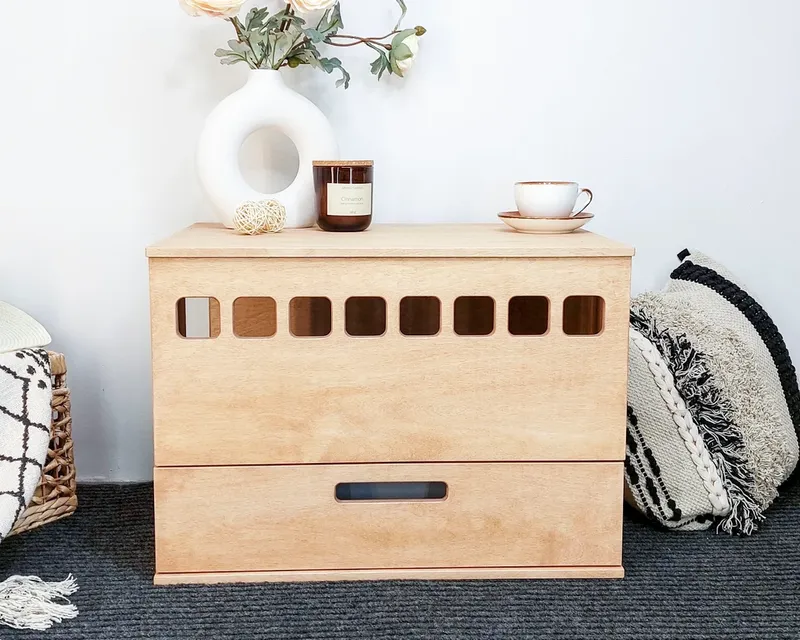 JUNJI Modern Plywood Cat Toilet Cabinet