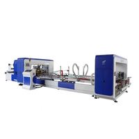 Máquina automática fácil de operar para plegar, encolar y coser cajas de cartón, línea de producción de encolado y empaquetado.