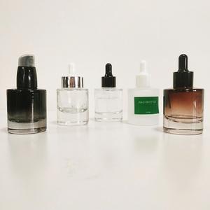 1oz 30 ml <b>Mini</b> Black Transparent Amber pink Empty Apothecary Lotion Essential Oil Serum Skincare Packaging Heavy Dropper <b>Bottle</b> - Product Image 1