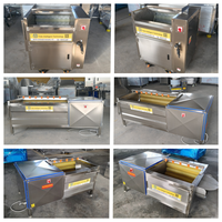 Automatische aardappelwas- en schilmachine met borstelrolreiniger voor zoete aardappel, cassave, wortel, gember en groenteverwerkingsapparatuur