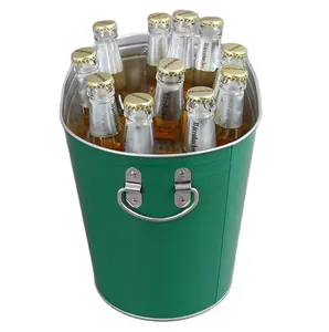 Wholesale Custom Promotional Round Food Grade Transparent Plastic Ice Bucket With Lid And Handle