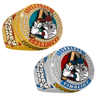 Bague de championnat de baseball personnalisée OEM ODM, couleur peinte sur mesure, logo gravé, numéro, design Bugs Bunny, souvenir pour les fans de sport