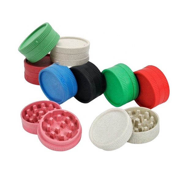 Custom Portable 2.2 Inch 55 mm 2 Layer Biodegradable Crusher Grinder Smoking Accessories Cheap Eco Friendly Hemp Plastic Grinder