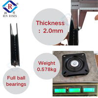 Support de platine tournante robuste Run Rises A01-1 de 5 pouces, rotation à 360° °   Plaque pivotante pour usage scolaire, design moderne, métal de 2,0 mm d'épaisseur