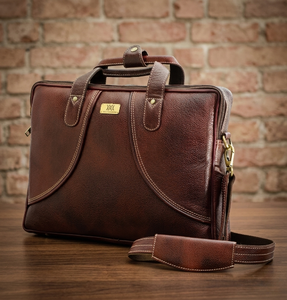 Sac à dos pour ordinateur portable en cuir véritable imperméable RFID, grand, moderne, avec bretelles réglables, durable, multi-compartiments - Product Image 1