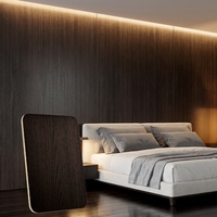 Panel de Pared Curvo de Madera Resistente a Impactos, Impermeable, ENF 8mm, Fácil de Instalar, Ignífugo, Paneles de Pared de Bambú Carbonizado