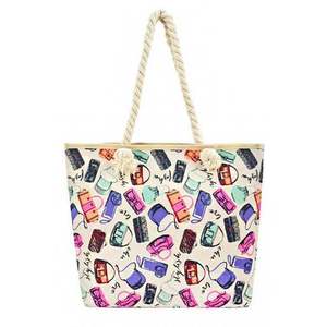 Sacs fourre-tout personnalisés avec logo sac à provisions pliable en toile recyclée/nylon/non tissé/jute/coton pour étudiants - Product Image 3