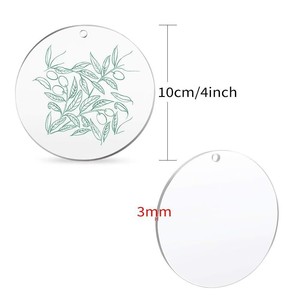 Círculo transparente de acrílico en blanco, película protectora de doble cara, llavero DIY en blanco, juego de acrílicos en blanco de múltiples formas - Product Image 3