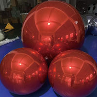 Boule miroir gonflable rouge, grands ballons brillants réfléchissants, robe de mariée pour décoration de mariage, gonflables publicitaires