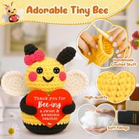Décoration abeille en crochet faite à la main, source d'inspiration positive et d'encouragement émotionnel, pour la Semaine de la reconnaissance des enseignants, la Journée des enseignants, les anniversaires, Pâques, ou comme cadeau.