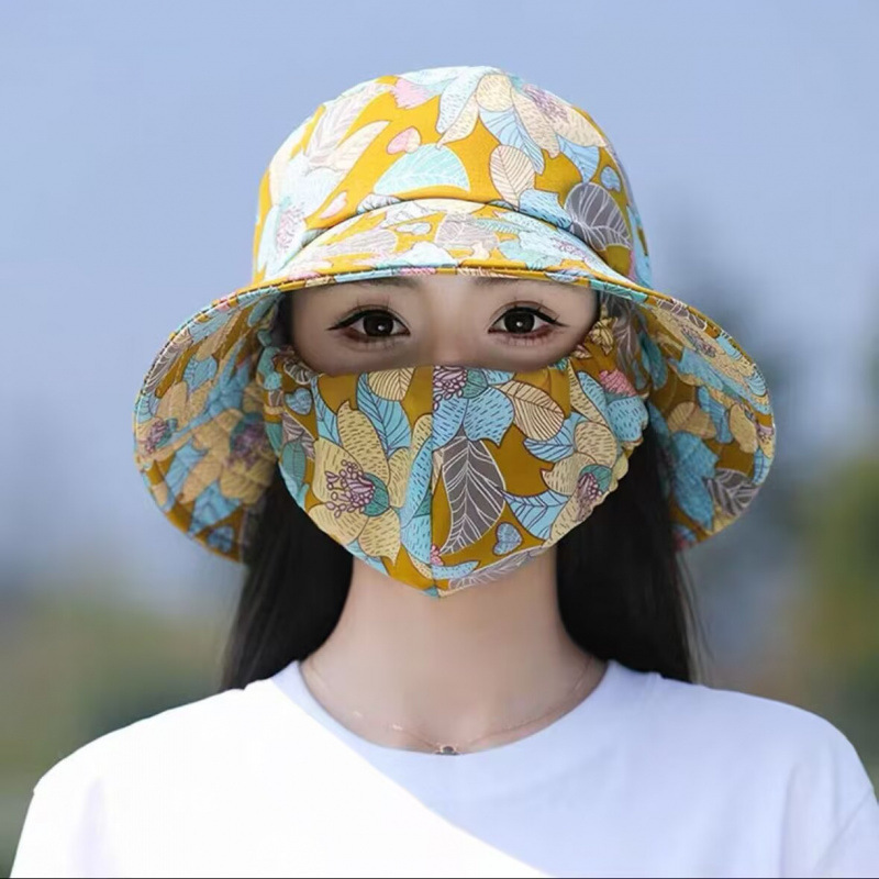 Tea-picking hat [floral yellow]