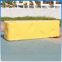 Statue de hot-dog en résine légère sur mesure T002, sculpture alimentaire de dessin animé pour la décoration de magasins de restauration rapide, de fêtes en plein air et de jardins.