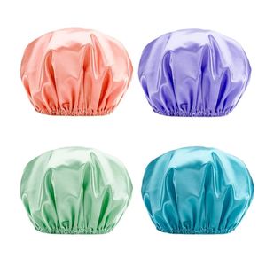 Bonnets de Douche Spa de Luxe Réutilisables Double Couche Imperméables Écologiques avec Logo Personnalisé et Bande Élastique pour Adultes – Nettoyage PE Personnalisé - Product Image 2