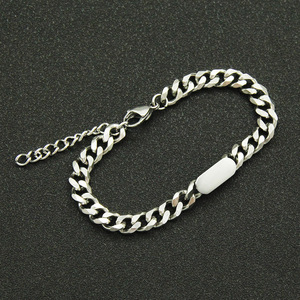 Hip Hop Cuban <b>Chain</b> Bracelet Trendy Nightclub Street Personality Simple <b>Titanium</b> Steel Bracelet Tanjing - Product Image 3