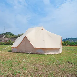 Waterproof outdoor large luxury glamping camping tent cotton canvas emperor tent twin bell tent