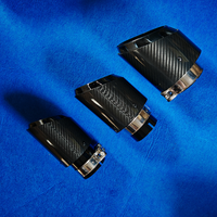 Punta de escape de triple capa de fibra de carbono de 3,5 pulgadas, extremo de silenciador de tubo de cola modificado Universal para coches de rendimiento