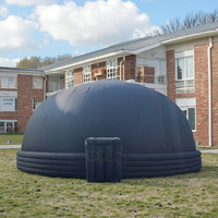 Dôme d'Observatoire Sphérique Géant de 14m Bleu et Noir, Tente de Projection de Planétarium avec Ciel Étoilé, Structures Gonflables Publicitaires