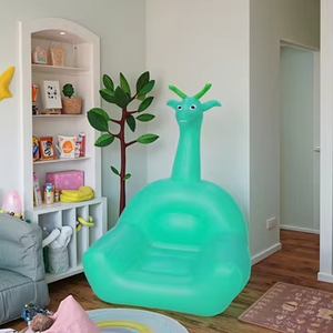 <span class=keywords><strong>Fauteuil</strong></span> gonflable Waterhan moderne, pliable, imperméable, portable, motif animal mignon girafe en PVC, pour salle à manger, salon, chambre - Product Image 6