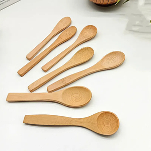 Cucharas de Té Desechables de Bambú Pequeñas con Grabado de Logotipo, para Cocinar <span class=keywords><strong>Miel</strong></span>, Café, Aceite de Coco, <span class=keywords><strong>Cuchara</strong></span> de Madera para Cocina - Product Image 2