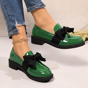 2027 NUOVE <span class=keywords><strong>Scarpe</strong></span> in Pelle Stile Britannico <span class=keywords><strong>Taglia</strong></span> Grande KJ, Nuove <span class=keywords><strong>Scarpe</strong></span> da <span class=keywords><strong>Donna</strong></span> Autunno 2025 con Fiocco e Tacco Spesso, Mocassini a Strato Singolo - Product Image 2