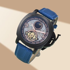 Montre mécanique pour homme, boîtier carré de 30 mm, cadran saphir, bracelet en cuir, automatique, résistante à l'eau 10 m, style business tendance - Product Image 3