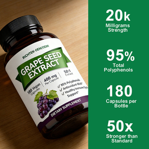 Extracto de semilla de uva de etiqueta privada 500mg Suplemento de antioxidantes naturales Cápsula de semilla de uva que mejora la inmunidad - Product Image 3