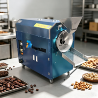 Torréfacteur de café électrique/à gaz Poweradd, machine de traitement du cacao et des noix, motorisé, en acier inoxydable, 220V 3.5kW, installation et nettoyage faciles