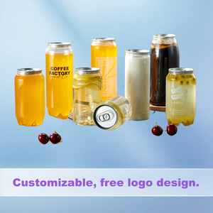 Thực Phẩm Cấp Xi Lanh Soda Nước Trái Cây Gói Rõ Ràng Pet Nhựa Lon Dễ Dàng Mở Nhôm Có Nắp Đậy Tùy Chỉnh Dùng Một Lần 500Ml Pop Lon Logo - Product Image 6
