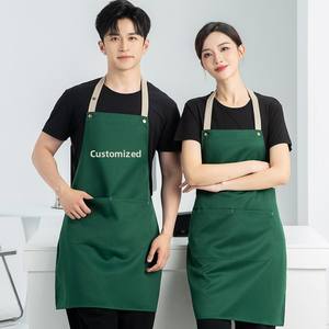 Delantal de vendedor de productos frescos verdes con logotipo personalizado para supermercado, <span class=keywords><strong>tienda</strong></span> de conveniencia, compras, <span class=keywords><strong>tienda</strong></span> de comestibles, personal de Hipermercado - Product Image 1