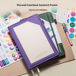 Planificateur scolaire personnalisé en cuir, sans colle, cadeau, sans date, agenda A6 A5, planification hebdomadaire, carnet anglais - Product Image 6