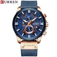 Montre à quartz pour homme Curren 8346, bracelet en cuir, chronographe, étanche, lumineuse, date, sport, affaires, vente flash