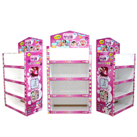 Présentoir de magasin de détail Affichage en papier ondulé Impression personnalisée Snack Food Support de restauration pliable durable pour l'affichage des aliments