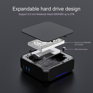 Mini PC Elebao GK2 Barebones, dernier modèle, Gemini Lake J4125 /<span class=keywords><strong>J5040</strong></span>, Windows 10, 4K, DDR4, SSD M.2 avec ventilateur, ordinateur de bureau mini PC, ARM - Product Image 5