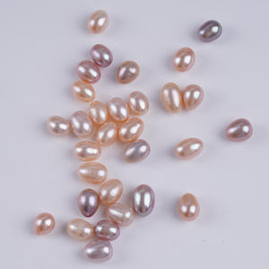 Perles de riz naturelles roses et violettes de 6-7 mm, perles d'eau douce, perles en vrac pour la fabrication de boucles d'oreilles et de colliers, perles nues en gros - Product Image 2