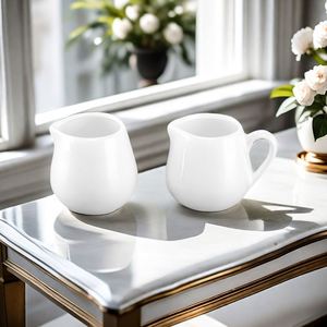 Jarra de Cerámica Blanca Pura Estilo Occidental para Restaurante, Mini Jarra, Recipiente para Leche, Taza para Miel, Cuchara, Jarra para Café y Leche, Tamaños Pequeño, Mediano y Grande - Product Image 2