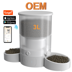 Automatische Wifi Tuya Smart <span class=keywords><strong>Pet</strong></span> Feeder Hund Katzenfutter Spender Edelstahl Double Food Bowl Haustier Produkt - Product Image 1