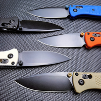 Pisau Lipat Taktis BM 533/535 Outdoor Drop Point Blade yang Dapat Disesuaikan, Pisau Saku EDC untuk Berkemah dan Bertahan Hidup dengan Klip Sabuk