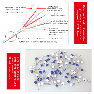 Sensore di Temperatura PT100 RTD Flessibile 4mm * 30mm, Sensore PT1000 con Cavo PTFE a 3 Fili, Rilevatore di Resistenza PT, Termometro - Product Image 4