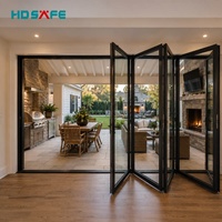 Porte pliante en aluminium de style américain moderne avec verre trempé, porte patio pliante, fabricant OEM