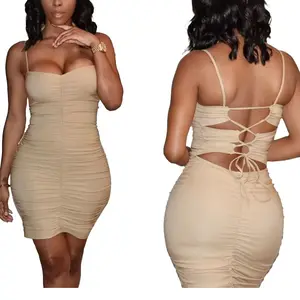 hot sale women clothing fashion summer sexy club back hollow out bodycon mini dress