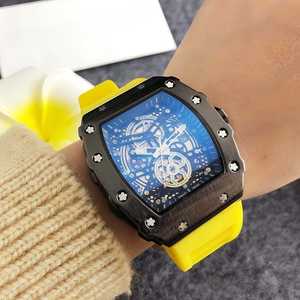 <b>Black</b> ceramic barrel <b>watch</b>, double tourbillon <b>watch</b>, fashion sports racing quartz <b>watch</b>, curved mirror men's <b>watch</b> - Product Image 5